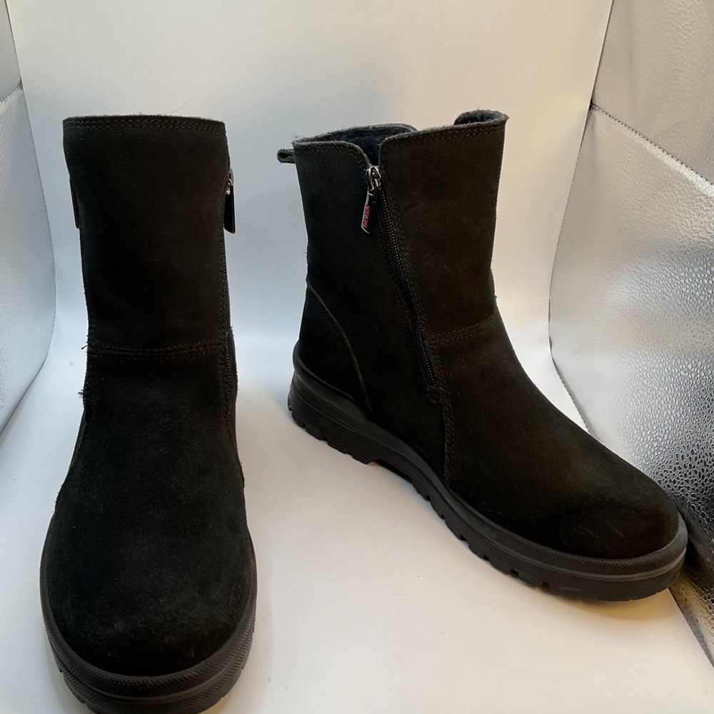 Olang Dama Boots Dual Zipper Hydro-suede Insulated Waterproof‎ Black Sz 40